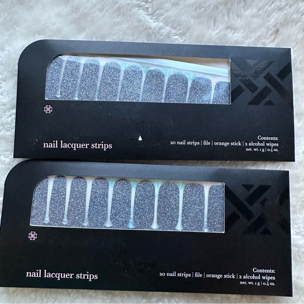 2 sets of brand new Jamberry silver sparkle nail lacquer polish Pugent‎ sound